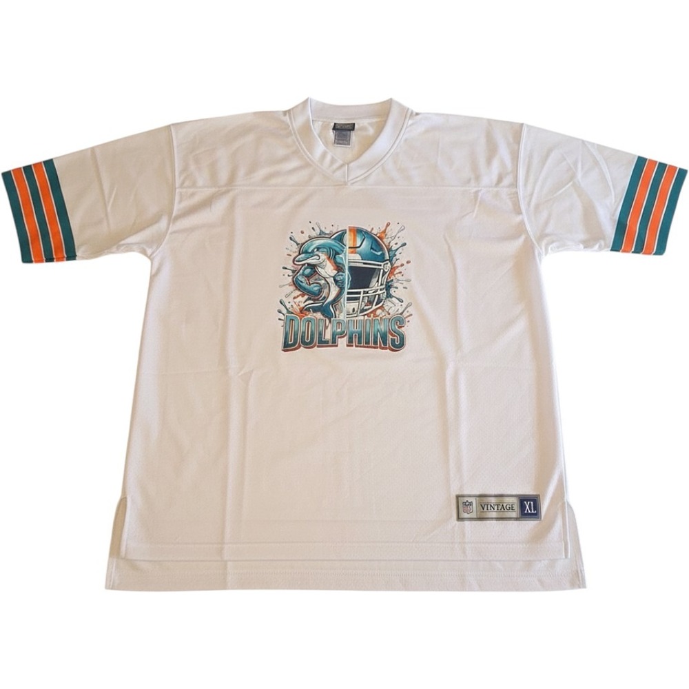 NFL Pro Line Jersey Mens XL White Miami Dolphins With Graphic. NWT